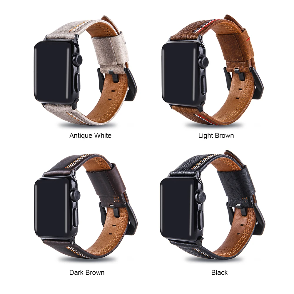 UEBN кожаный ремешок для apple watch 44 мм серии 4 3 2 1 ремешок для iwatch 38 мм 42 мм 40 мм 44 мм браслет умные аксессуары ремешки для часов