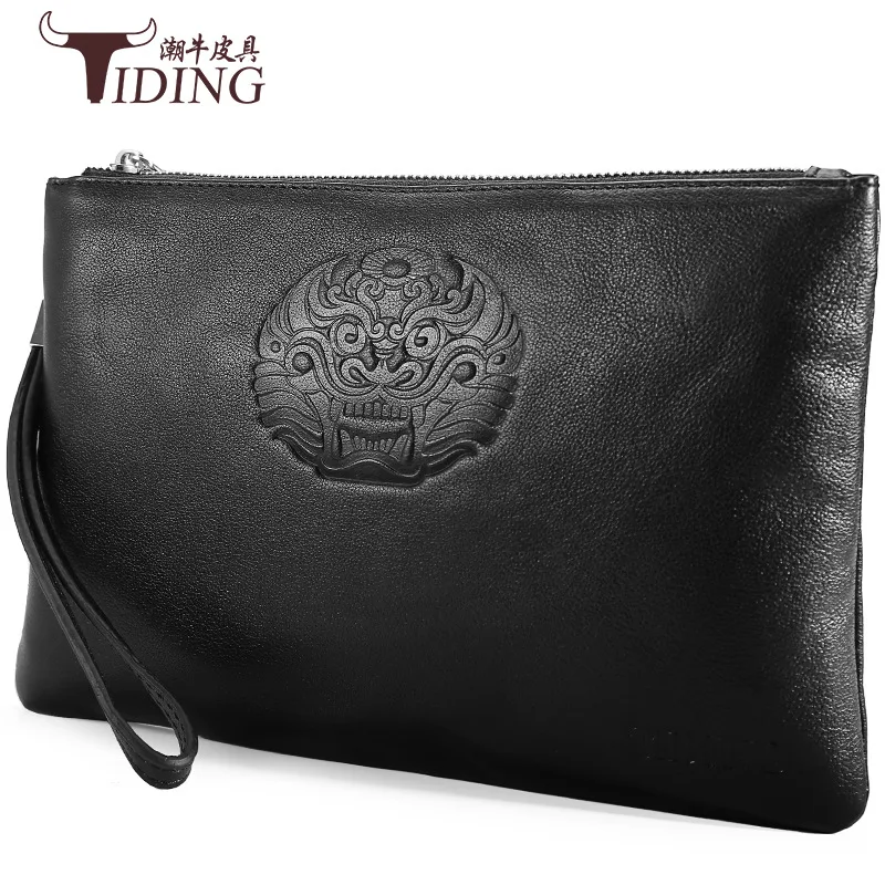

Tiding New Style Genuine Leather Men Clutch Bag Casual Korean-style Multi-functional Clutch Youth Full-grain Leather Handbag Men