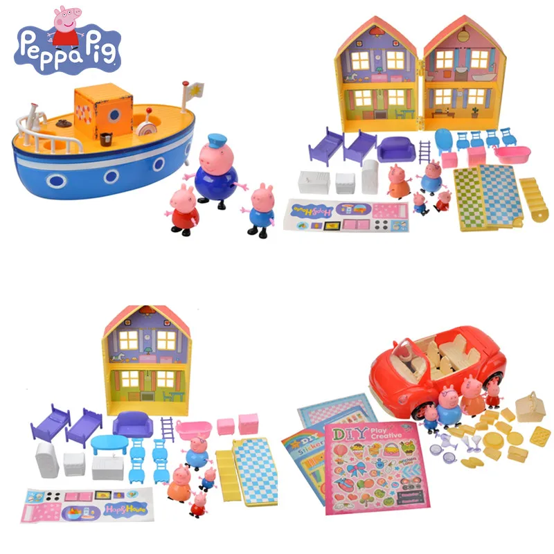 

Genuine Peppa Pig Family Puzzle Action Figure Role Playing Grandpa Pigâ€™s Ship DIY Model Childrenâ€™s Toys Birthday Christmas Gifts