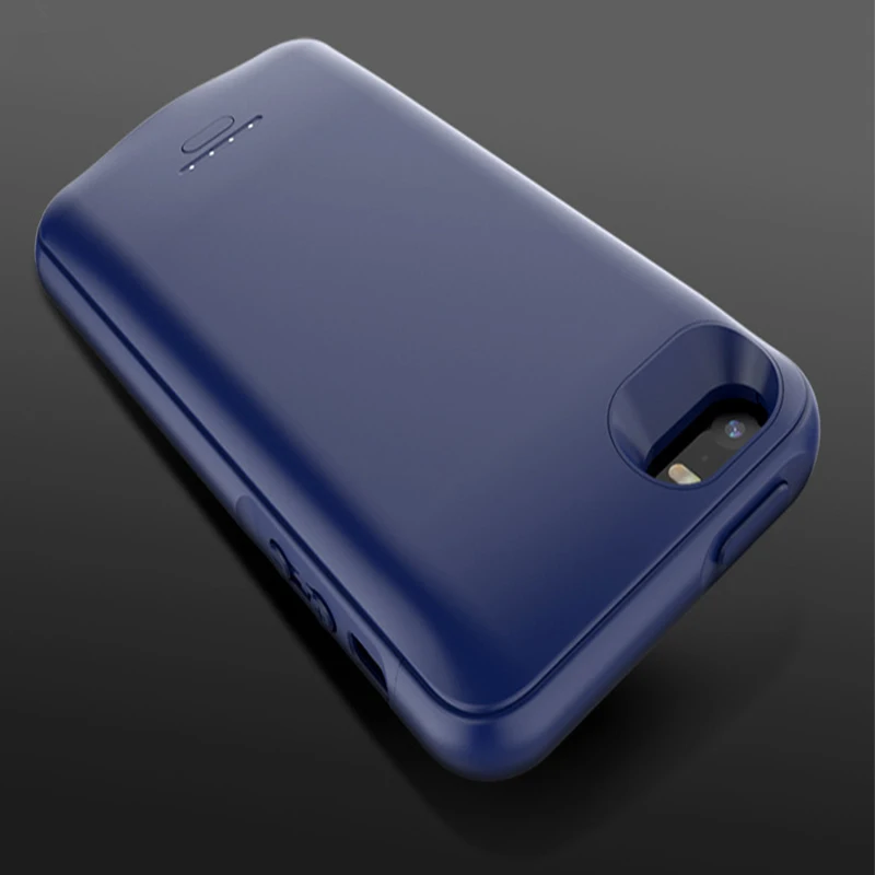 blue Для iPhone 5 Чехол для аккумулятора 4000 мАч чехол для зарядного устройства чехол для смартфона внешний аккумулятор для Iphone 5 5S SE чехол для аккумулятора - Цвет: blue