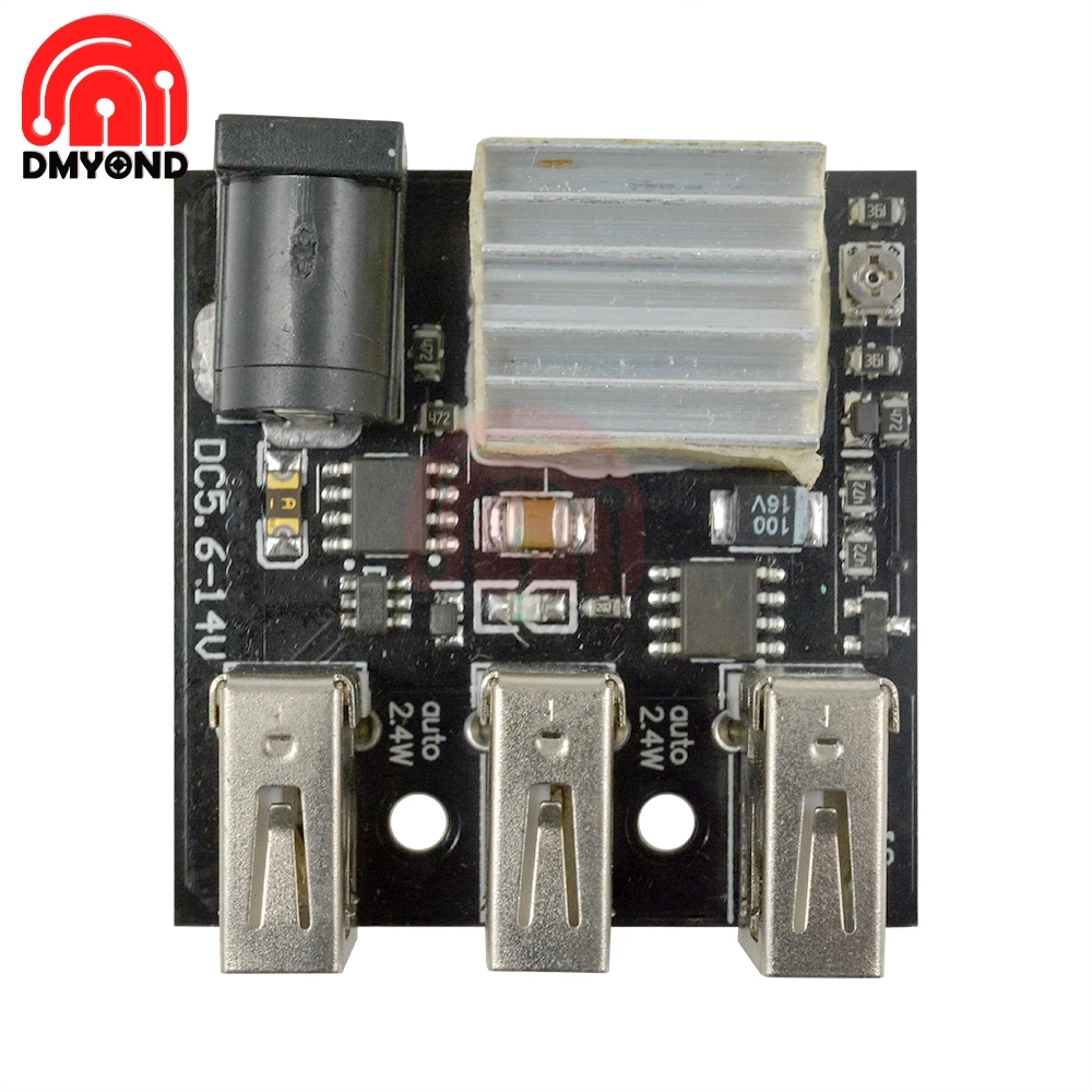 DC 9V/12V To 5V 8A понижающее зарядное устройство для Arduino 3 USB Mini зарядный модуль