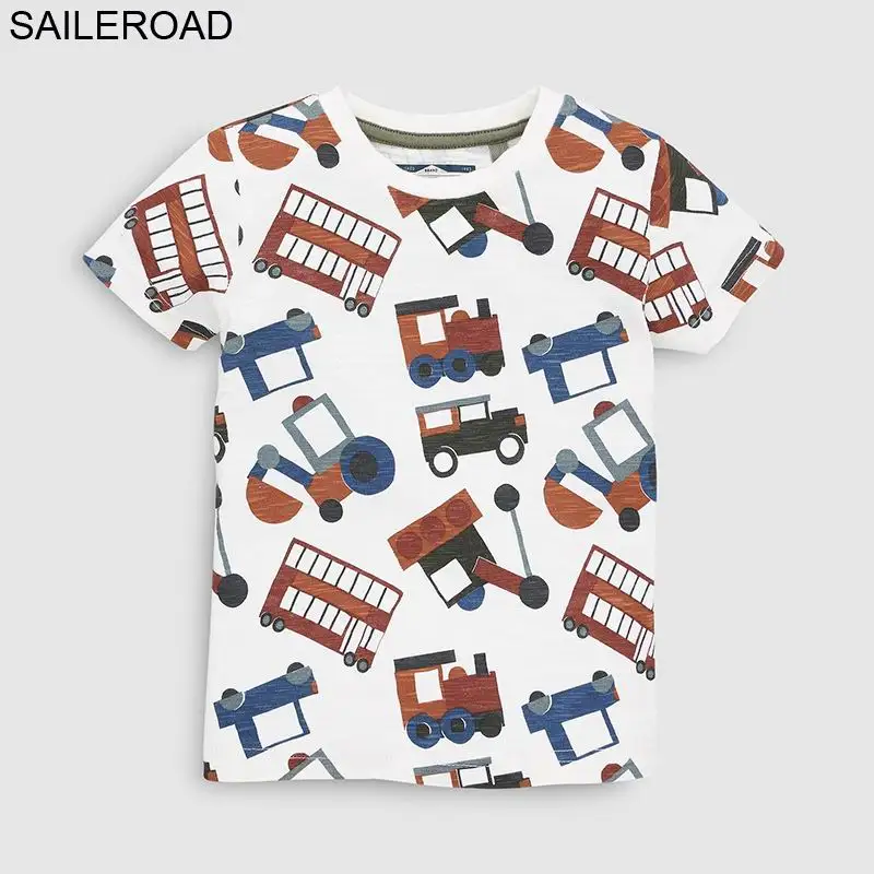 SAILEROAD/футболка с принтом самолета для мальчиков и девочек, детская Милая хлопковая одежда, брендовые футболки для маленьких девочек 2-7 лет - Цвет: 6313