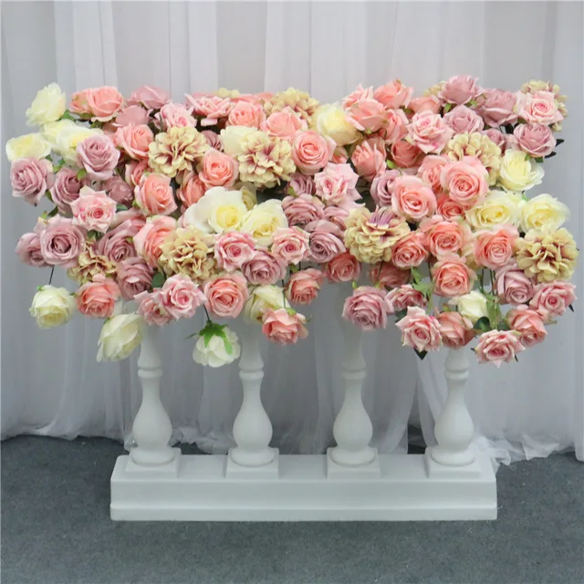 100 cm pink Роскошные на заказ шелковые розы орхидеи ряд цветов компоновки стола центральный цветок мяч вечерние свадебные арки Декор искусственный цветок - Цвет: 100 cm pink