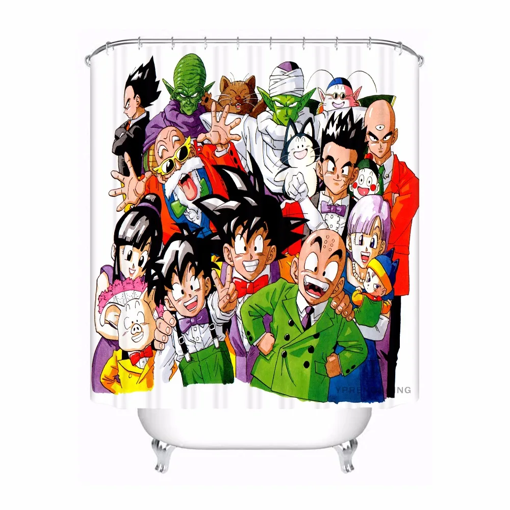 Пользовательские водонепроницаемые занавески для душа Dragon Ball Z Goku и Gohan аниме печать декор для ванной комнаты различные размеры#180324-01-04