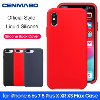 

For iPhone 7 Case Cenmaso Original Official High Quality Silicone Soft Cover for iPhone X XR XS Max 6S 7 8 Plus 11 Pro Max Case