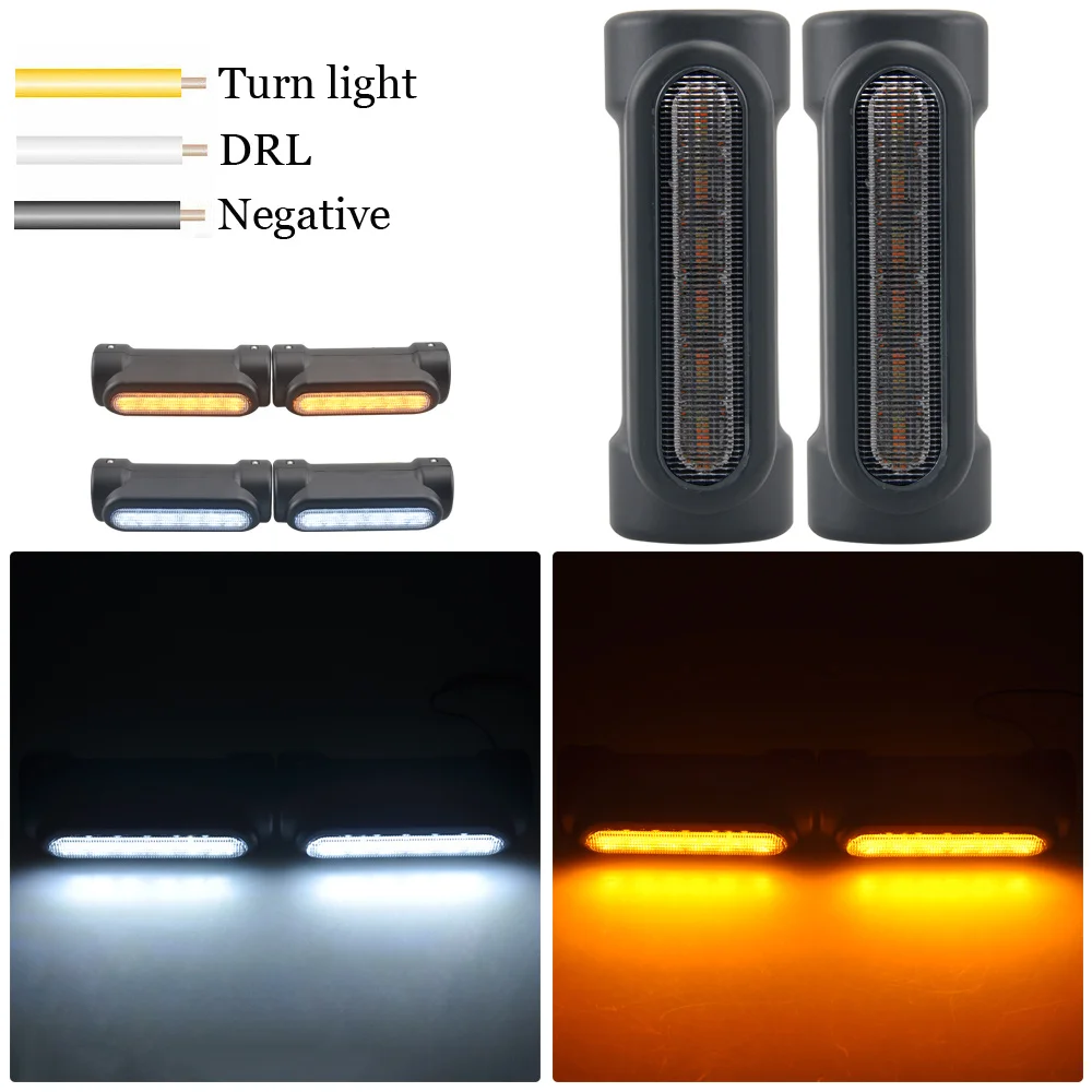 

Motorcycle Highway Bar Driving Light White Turn Amber For Harley Touring Bikes Crash Bars