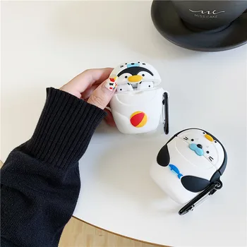 

For AirPod 2 Case 3D Lovely Penguin Seals Cartoon Soft Silicone Wireless Earphone Cases For Apple Airpods Case Cute Cover Funda