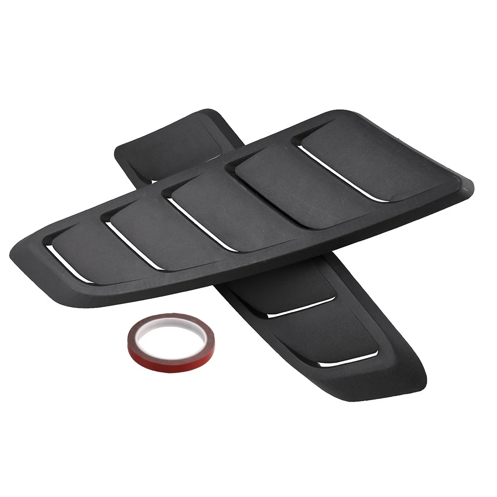 2pcs Scoop Window Louver ABS Intake Air Flow Car Styling Universal Hood Vent Shutter Auto Decorative Black Panel Engine Lid |