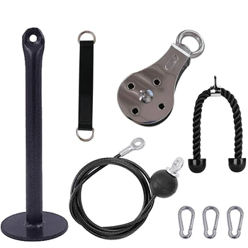 

Pulley Cable Machine Attachment System with Loading Pin Arm Muscle Strength Home Gym Workout Equipment for Pulldowns