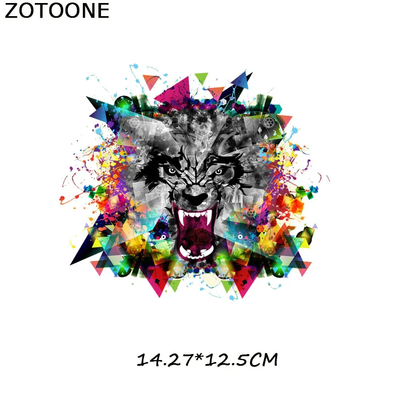 ZOTOONE железная нашивка, тигр, Лев, собака, животное, пластырь для одежды, наклейки футболка, а-уровень, моющийся, термопресс, аппликация C - Цвет: 406