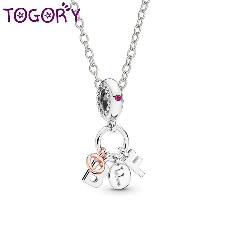 

TOGORY Romantic Clear Colorful Crystal Charms Necklaces for Women Fine Necklaces Best Jewelry Friend Gift Hot Sale choker