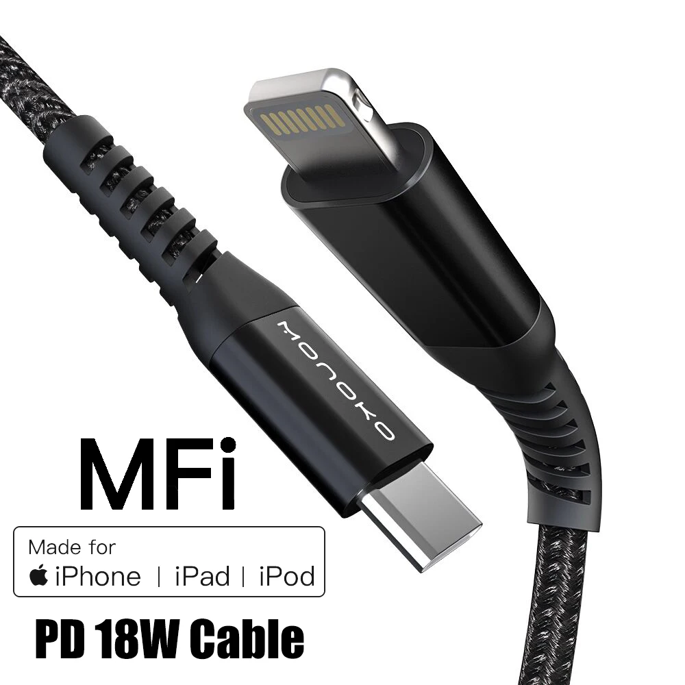 Кабель Monoko MFi PD Type C для порта Apple кабель быстрой зарядки iPhone X/Xs/Xr/8Plus адаптер