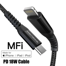 Кабель Monoko MFi PD Type C для порта Apple кабель быстрой зарядки iPhone