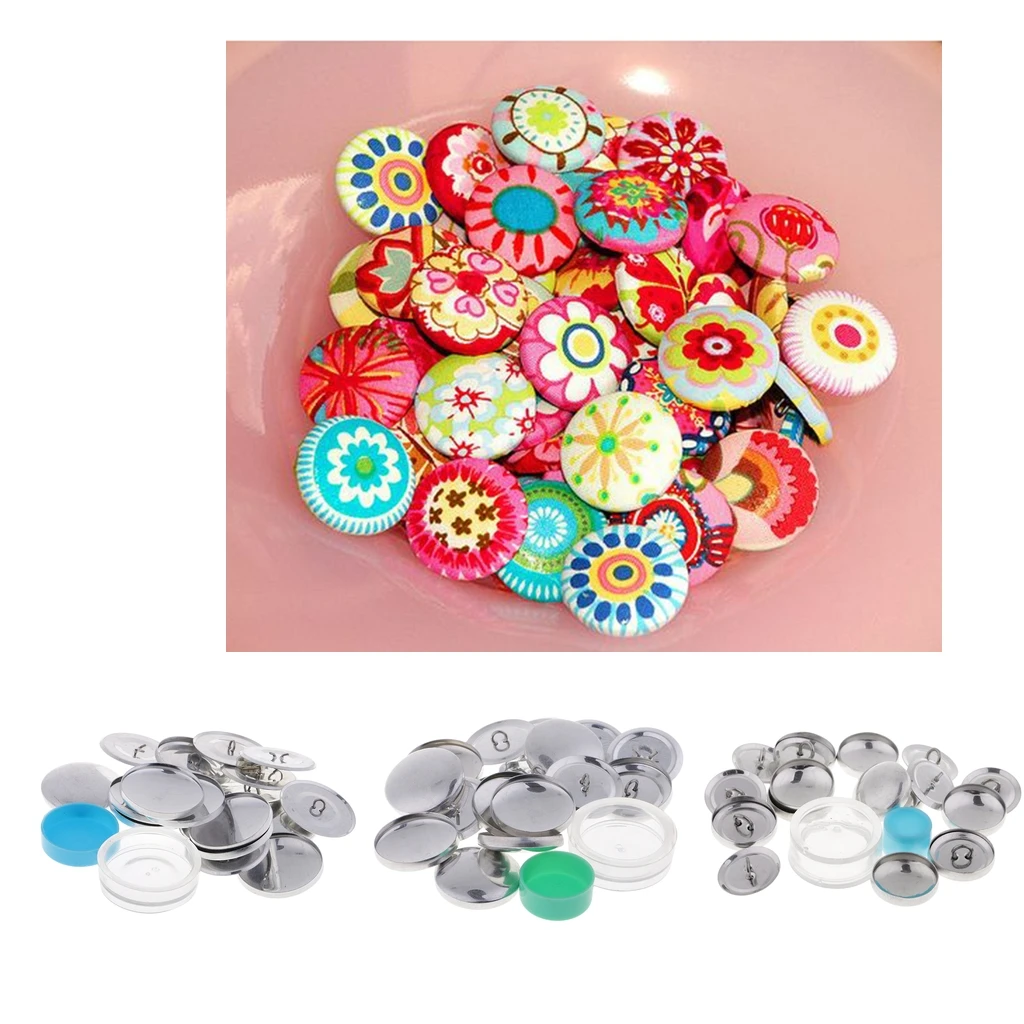 10x Cotton Fabric Covered Buttons Sewing Accessories for Garment Supplies