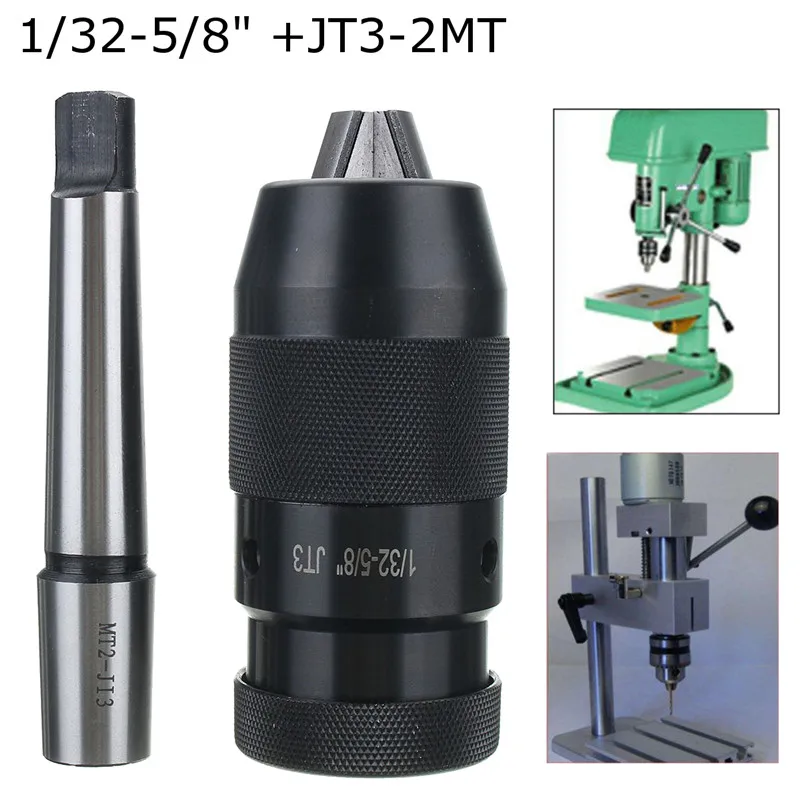 

1/32 5/8" JT3 Pro-Series Keyless Drill Chuck & JT3-MT2 Straight Shank Arbor CNC Hole Saw For CNC Lathe Milling Drill Press
