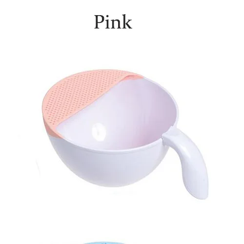 Корзина для кухонных паннингов ABS противоскользящее сливное отверстие корзина для белья сито с ручкой кухонные чистящие инструменты 30*24*14 см - Цвет: Pink