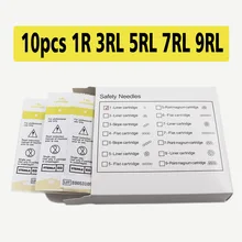 Картриджи для тату иглы 1RL/2R/3RL/5/7/9RL Одноразовые стерилизованные Перманентный макияж машина ручка иглы картриджи для бровей