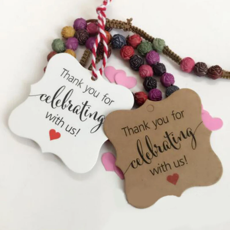  100 Pcs/pack Thank You DIY Craft for Celebrating With us Gift Tags Hanging Labels for Engagement De - 4000161773077