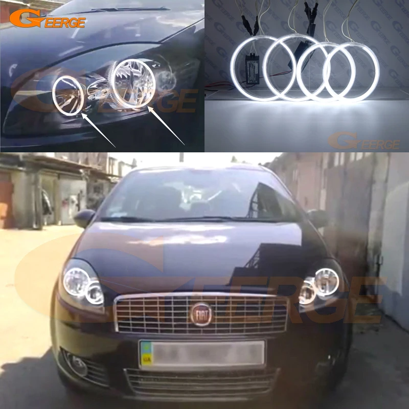 

For Fiat Linea 2007-2015 Excellent CCFL Angel Eyes kit Ultrabright headlight illumination angel eyes kit Halo Ring