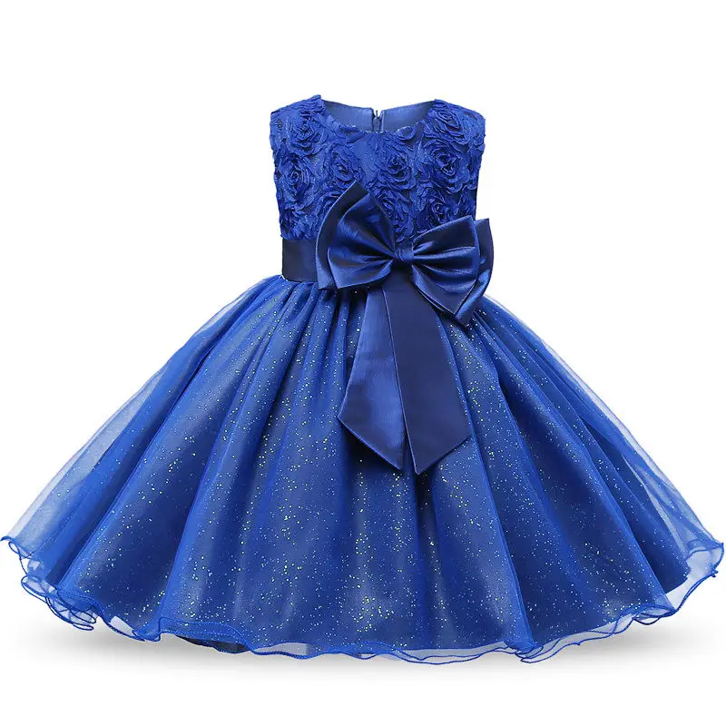 Костюм принцессы с цветочным рисунком; вечерние платья для девочек; детская одежда; летняя одежда для девочек; детская юбка-пачка - Цвет: blue