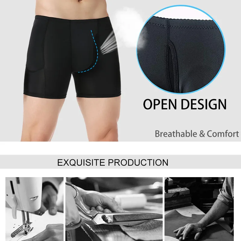 Mens Butt and Hip Enhancer Booty Padded Underwear Panties Body Shaper Seamless Butt Lifter Panty Boyshorts Shapewear Boxers