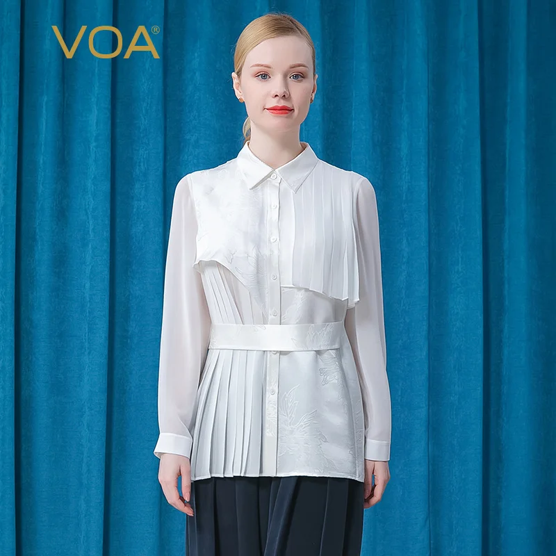 買取売値 Voa 21春のファッションシルク白シャツ女性be551ポロネック非対称オフィスの女性のブラウス高品質の高級レディーストップス 販売 時期 Signature Johaness Com