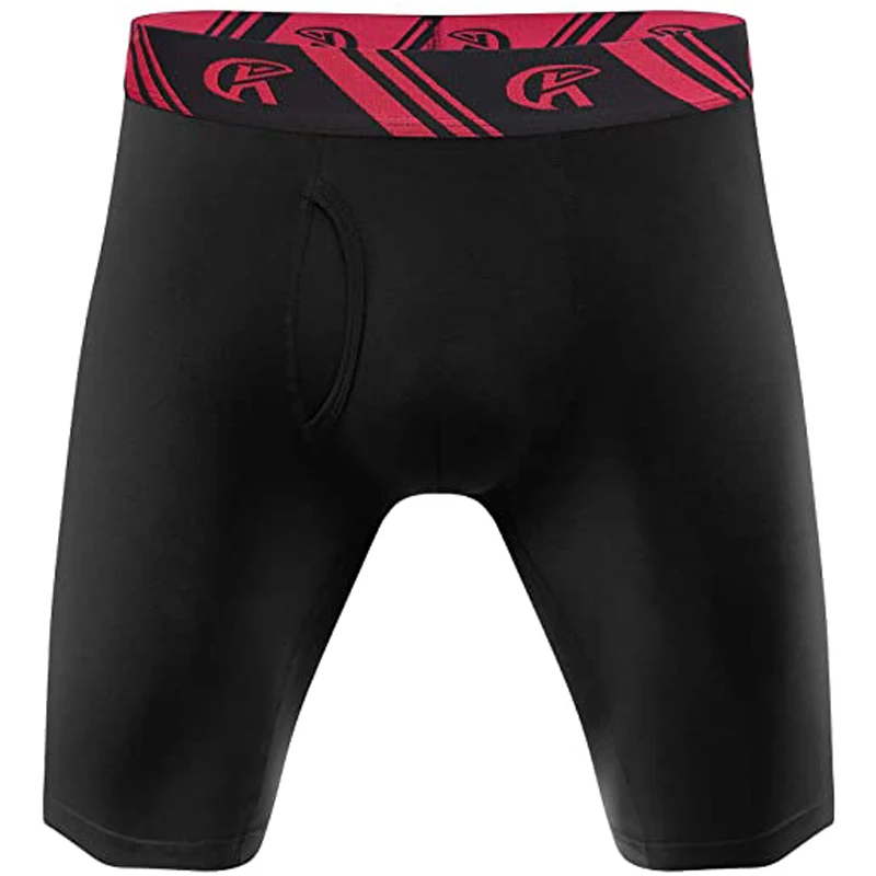 4pcs Men's Soft Bamboo Fiber Underwear Long Boxer Briefs Function Fly