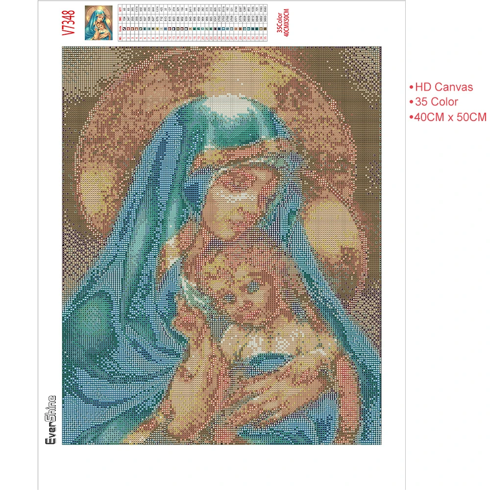 Evershine Diamond Embroidery Religion 5D DIY Full Square Diamond Painting Virgin Mary Picture Of Rhinestones Diamond Mosaic