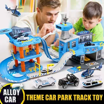 

Children's Track Parking Lot Toy Set Parking Multi-car Large Project / Police /Fire Track Car Children Toys DIY Puzzle Car Model
