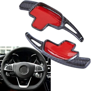 

Steering Wheel Paddle Shifter Extension Real Carbon Fiber Shifters Shift Paddles Sticker Decoration for Mercedes-Benz (1 Pair)