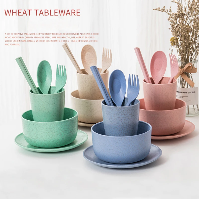 6Pcs-Set-Baby-Food-Wheat-Straw-Eco-Friendly-Tableware-Solid-Cute-Dish-Kid-Plate-Bowl-Children (1)