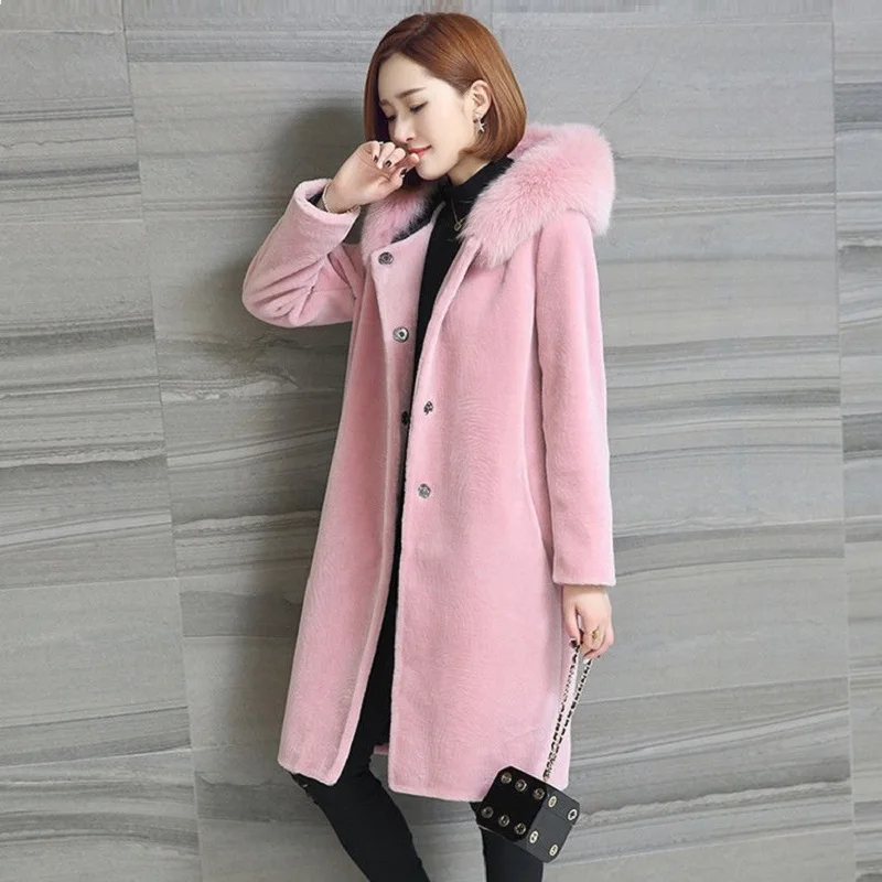 

Autum/winter women outerwear hoodies high imitation fur coats shearing fabric women overcoat maternity outerwear coats