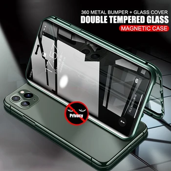 

Privacy Magnetic Case For Iphone 11 Pro Max 8 7 6 Plus Double Sided Glass 360 Full Protector For Iphone X Xs Xr Cover