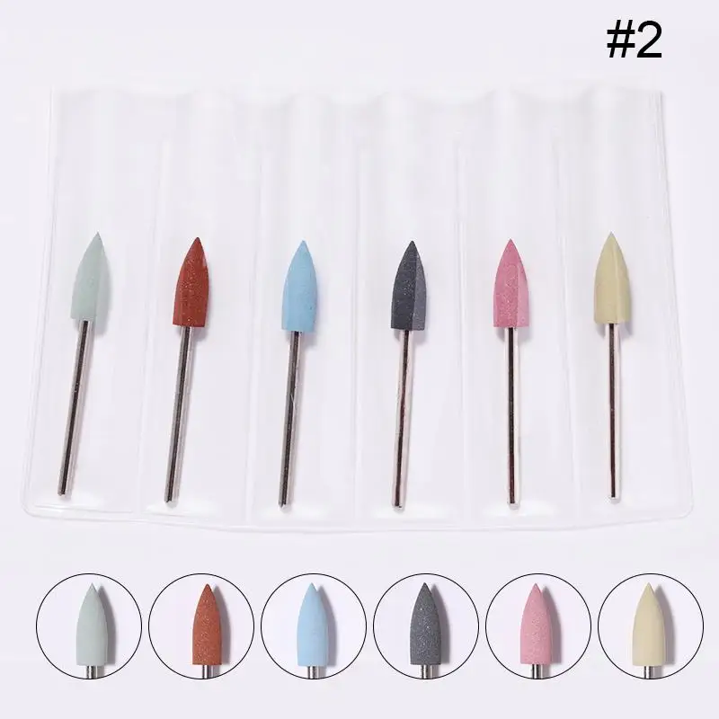 6pcs 2 KALIBUR 30 шт. сверла для ногтей, электрический сверлильный станок для ногтей, набор силиконовых керамических фрез для удаления УФ-геля - Цвет: 6pcs 2
