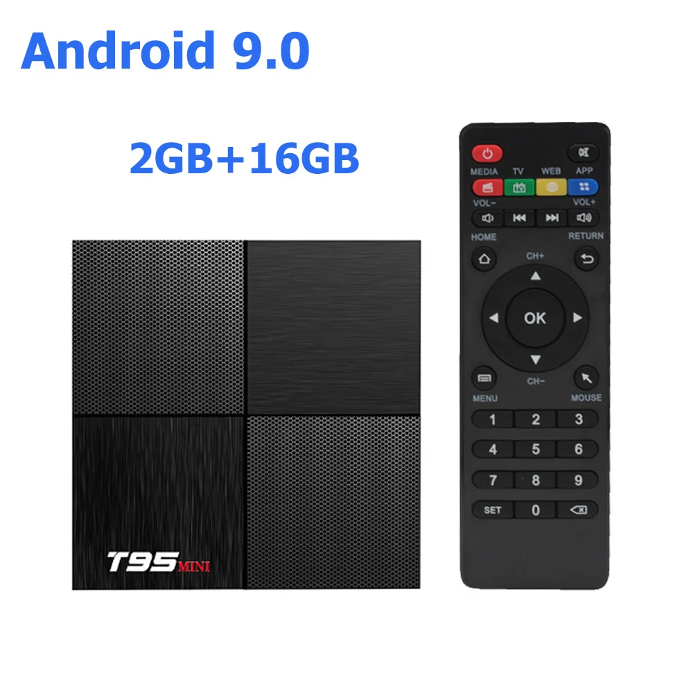 T95mini Smart tv box Android 9,0 2,4G Wifi H6 четырехъядерный H.265 6K HD Netflix медиаплеер приемник игровой набор магазина - Цвет: 2G 16G TV BOX