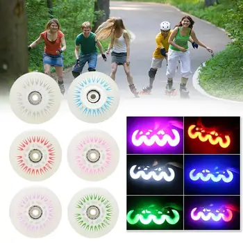 

80mm Inline Roller Skate Wheels 4pcs LED Sliding Skating Flashing Wheel Rollers Durable Luminous Rollerblade Replacement