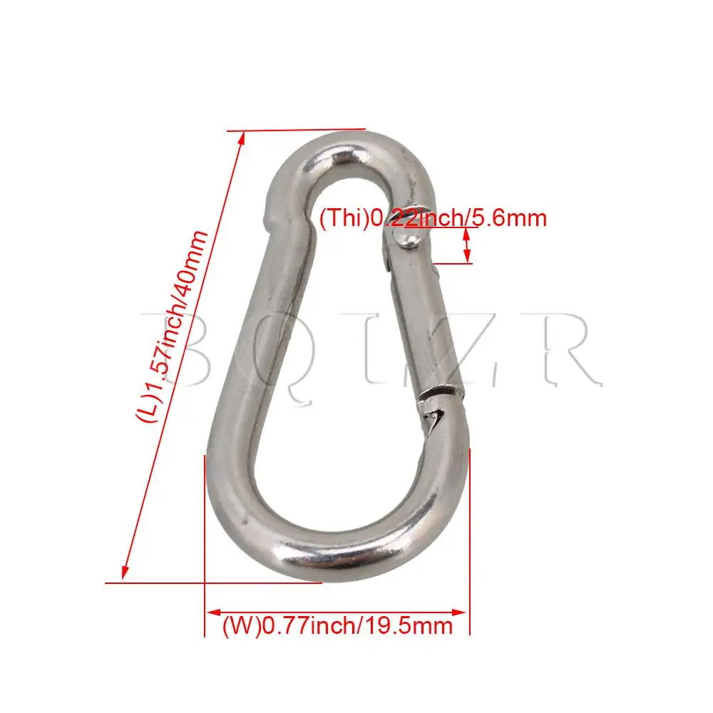 BQLZR-mosquetón de anillo de bloqueo de enlace rápido, accesorio de acero inoxidable 304, M4, 40mm, 5 uds.