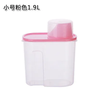 Pink 1.9L 1,9/л пластиковая коробка для хранения еды прозрачный герметичный контейнер с залить кухонные крышки для хранения злаков бутылки рис бобы банка - Цвет: Pink 1.9L