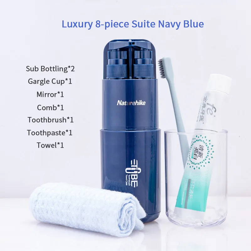Blue(Luxury-8) Naturehike 45 мл суб розлива портативная чашка для полоскания многофункциональная 8 шт костюм предотвращение утечки Сухой Влажной сепарации чашка для путешествий костюм - Цвет: Blue(Luxury-8)