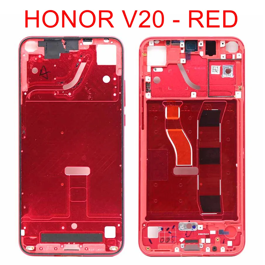 Передняя рамка для huawei Honor View 20, опорная Рамка для экрана, средняя рамка, рамка для huawei Honor 20 Pro, передняя рамка, замена - Цвет: Honor V20 Red