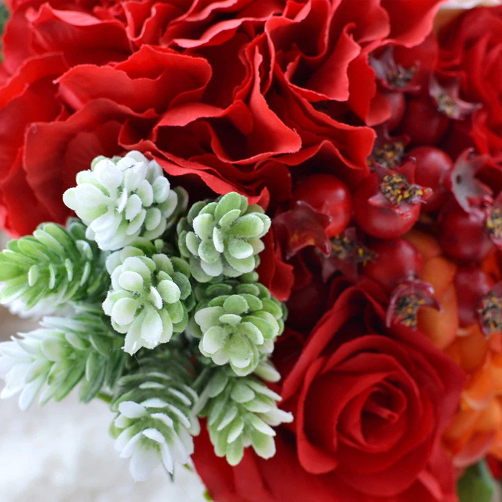 1 Bundle Bride Holding Flowers Romantic Wedding Colorful Rose Artificial Flower Wedding Gifts Bouquet Bride