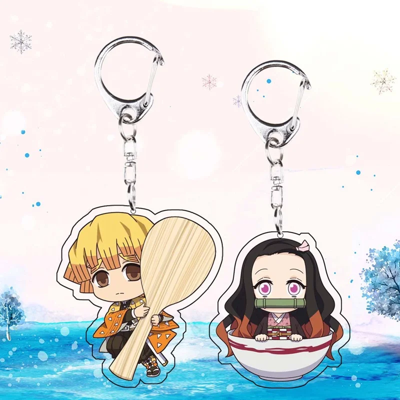 Брелок Kimetsu No Yaiba для косплея, реквизит для косплея, Kamado Tanjirou Nezuko, брелок для ключей, подарок Agatsuma Zenitsu