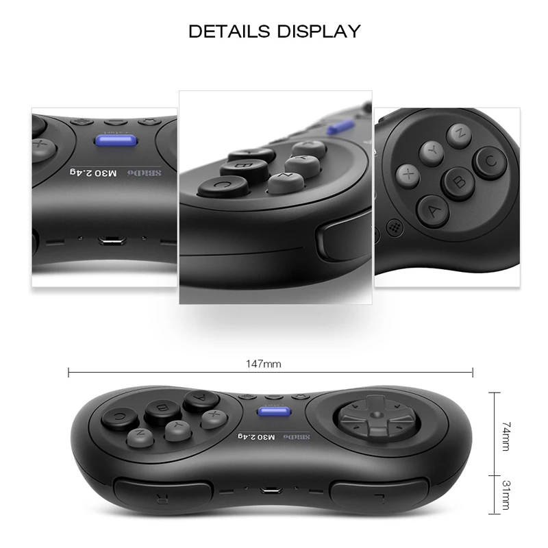 8BitDo M30 беспроводной 2,4G Bluetooth геймпад контроллер для sega Genesis Мега Тип укрепления для nintendo переключатель ПК MAC паровые игры