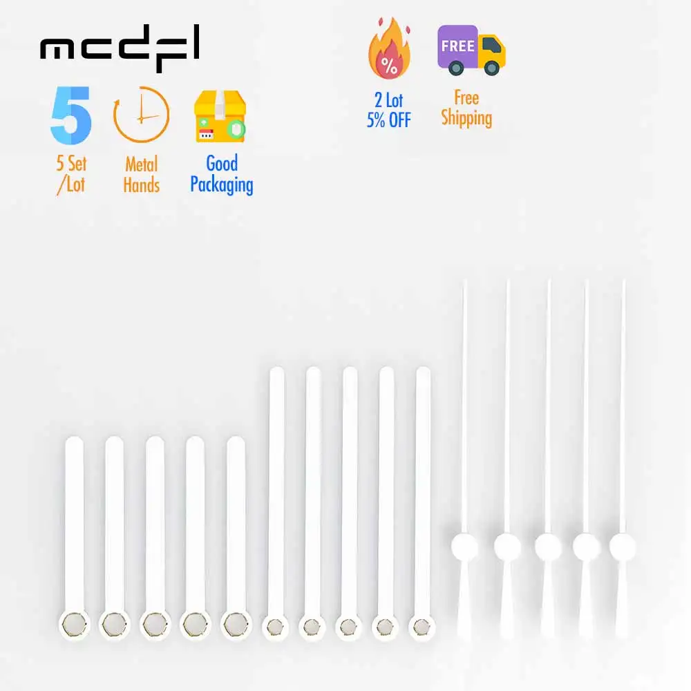 MCDFL White Clock Hands Quartz Mechanism DIY Machinery and Needles Clockwork Long Spindle Mechanisms Room Decorations wall clock movement quartz clock movement clock accessory kit
