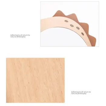 

Cute Wooden Dinosaur Desktop Support-Style Makeup Mirror with Stainless Steel Holder Tabletop Cosmetic for Dormitory Bedroom