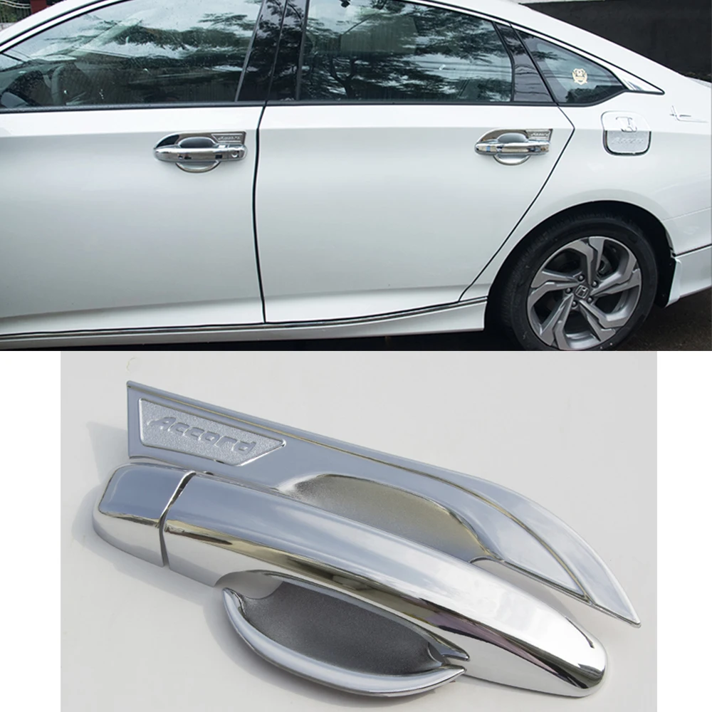 4 шт. автомобильные дверные накладки на запястье для Honda Accord 10 10th Авто хромированные дверные ручки чаши наклейки автомобильный Стайлинг