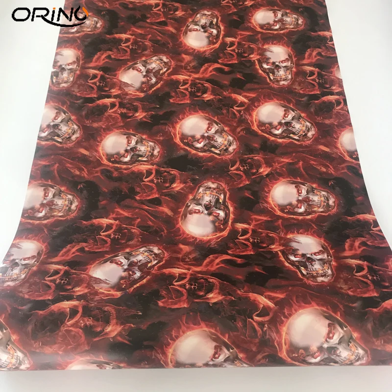 Blazing Skull Vinyl Sticker Wrap-5