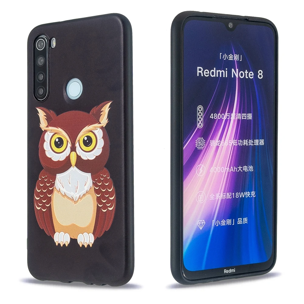 Милый для Redmi Note 8 чехол Мягкие Мультяшные из ТПУ узор для Redmi Note8 Pro Чехол тонкий защитный чехол для телефона - Цвет: Коричневый