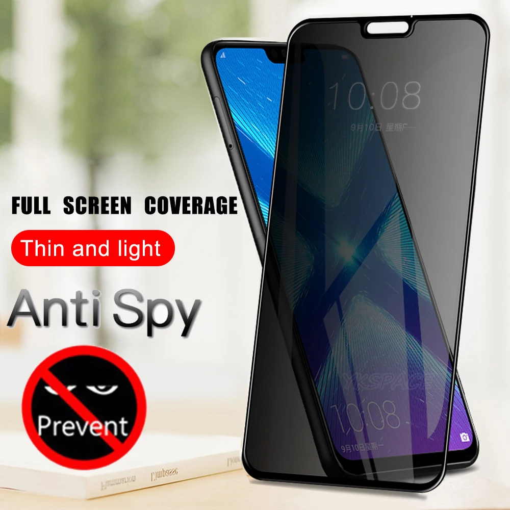 2Pcs Full Cover Privacy Screen Protector For Huawei Y7 Pro Y9