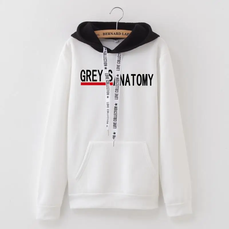 1002 LANSHANQUE толстовки женские осень GREYS Anatomy с буквенным принтом цветная подходящая Футболка Модные Хлопковые женские топы - Цвет: 1002
